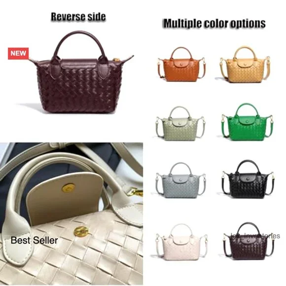 Mini Braided Faux Leather Top Handle Satchel Crossbody Bag